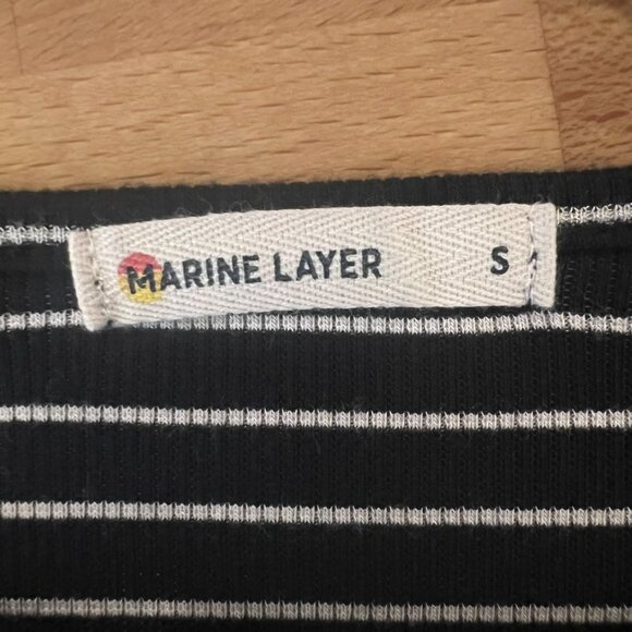 Marine Layer Long Sleeve Striped Ribbed Top (S) - Picture 4 of 14